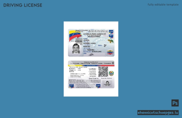Beispielansicht des venezolanischen Führerscheins (2023 bis heute)